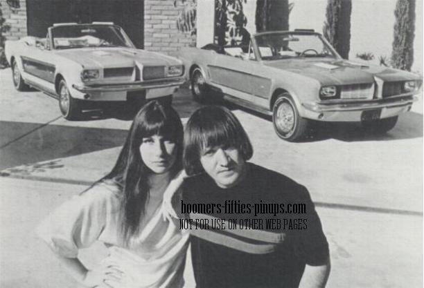 Picture of Sonny and Cher with matching cars