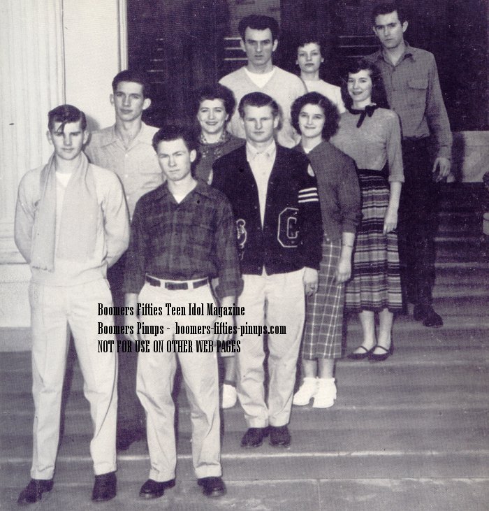 left row: Merl, Bob, Freddie, Mel, Lois.  right row: Jim, Dorman, Colleen, Jo Ann, Jack.