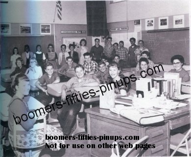 8th grade grammar school classroom, 1959
