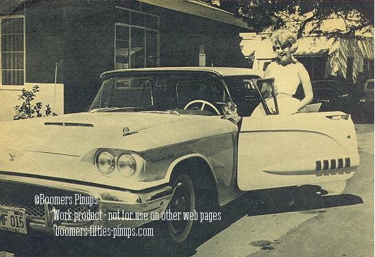  &copy; boomers pinups work product - sandra dee and car closeup