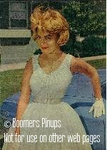  &copy; boomers pinups work product - sandra dee posing with car