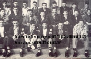 high school 1st row: Francis, Vincent, Leo, Katen, Johnny, Frank,Louie, Ralph 2nd: Claire, Lowill, Bob, Bob, Bruce, Leslie, Bob, Don, Jim, Mr H.
3rd: Milton, Buddy, John, Jack, Paul, Jim, Dave, Darrell, Earnest, Elvis, Jim.