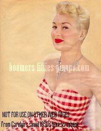  &copy; boomers pinups work product - betty grable in 1950s print dress photo